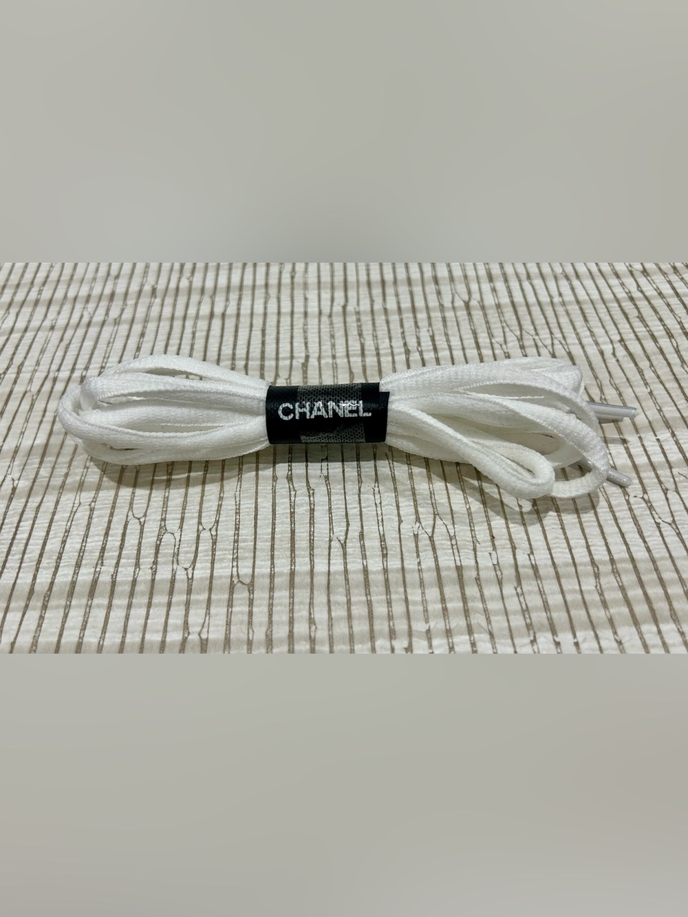 CHANEL White Replacement Sneaker Shoelaces New Wrapped